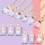 12 Pcs 8ml Hanging Car Air Freshener Perfume Bottle Empty Clear Glass Essential Diffuser Oil Aromatherapy Fragrance Perfume Pendant Glass Bottle Decor(Assorted Style) - Image 2