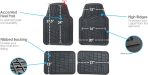 Automotive Floor Mats - Heavy-Duty Rubber Floor Mats for Cars, Universal Fit Full Set,  & Trimmable Floor Mats for Most Sedan, , Truck, Black - Image 2