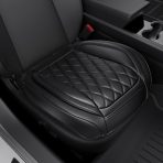 Luxury Faux Leather Car Seat Cover Front Bottom Seat Cushion Cover, Anti-Slip and Wrap Around The Bottom, Universal Fit for Most Cars, Black Car Interior Accessories - 1 Pieces