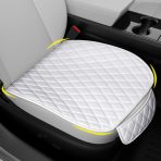 Car Seat Cushion White, Faux Leather Waterproof and Comfortable Seat Protector, Front Bottom Car Seat Covers with Storage Bag, Suitable for Most Vehicles or Office and Home Seats - 1 Pieces - Image 2